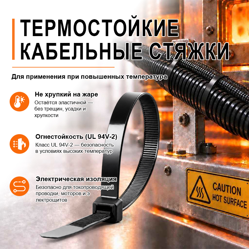 Термостойкие кабельные стяжки